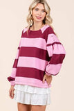 Mittoshop Striped Snap Shoulder Long Sleeve T-Shirt - Trendsi - Flyclothing LLC