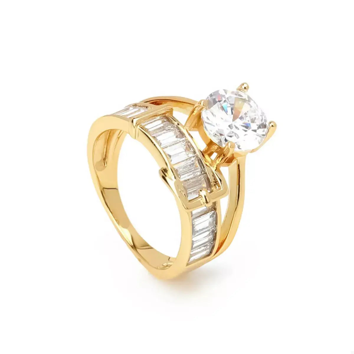 18K Gold-Plated Zircon Ring - Trendsi - Flyclothing LLC