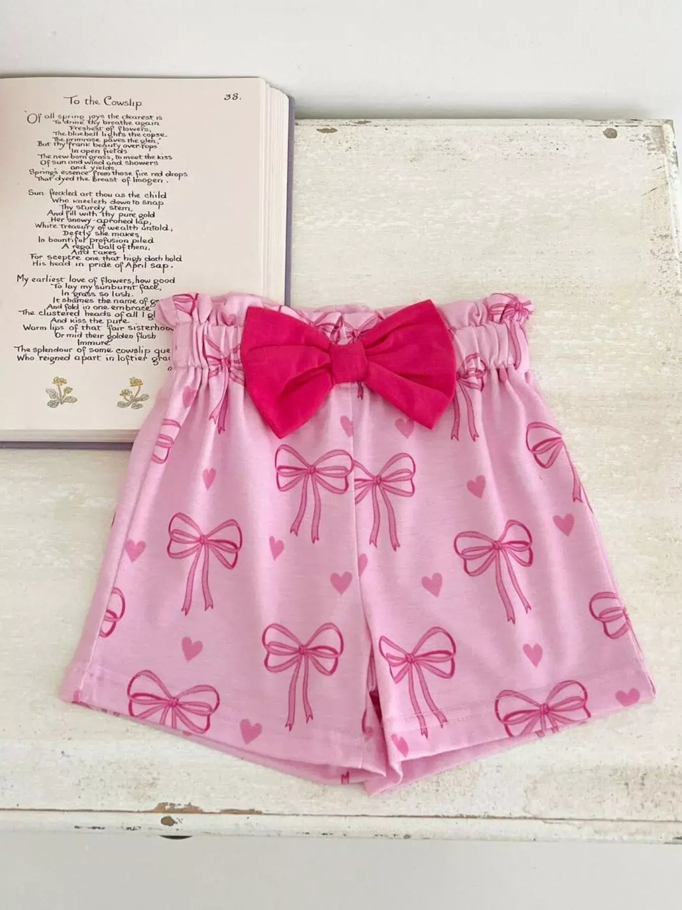 Children's Bowknot Ruffle Sleeve Top and Shorts Set - Trendsi - Flyclothing LLC