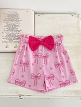 Children's Bowknot Ruffle Sleeve Top and Shorts Set - Trendsi - Flyclothing LLC