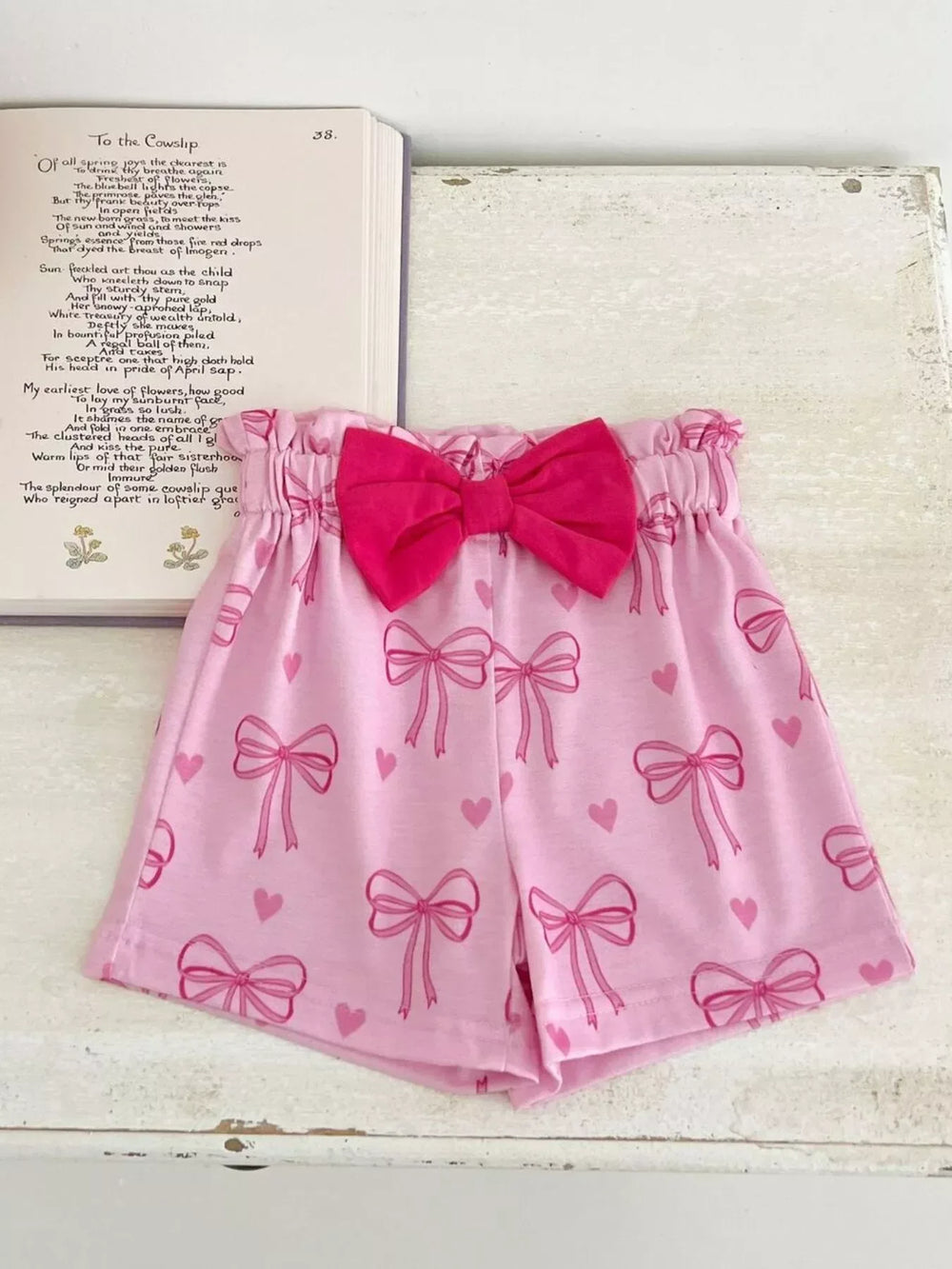 Children's Bowknot Ruffle Sleeve Top and Shorts Set - Trendsi - Flyclothing LLC