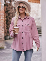 Mandy Collared Neck Long Sleeve Shirt - Trendsi - Flyclothing LLC