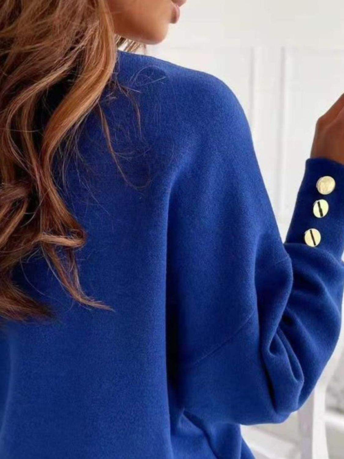 V-Neck Long Sleeve Sweatshirt - Trendsi - Flyclothing LLC