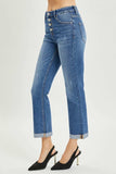 RISEN Full Size Button Fly Cropped Bootcut Jeans - Trendsi - Flyclothing LLC