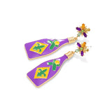 Mardi Gras Bottle Dangle Earrings - Trendsi - Flyclothing LLC