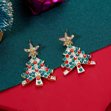 Christmas Tree Rhinestone Earrings - Trendsi - Flyclothing LLC