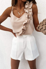 Ruffled V-Neck Cami - Trendsi - Flyclothing LLC