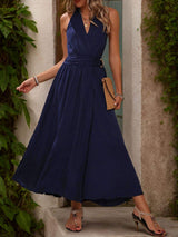 Slit Halter Neck Dress - Trendsi - Flyclothing LLC