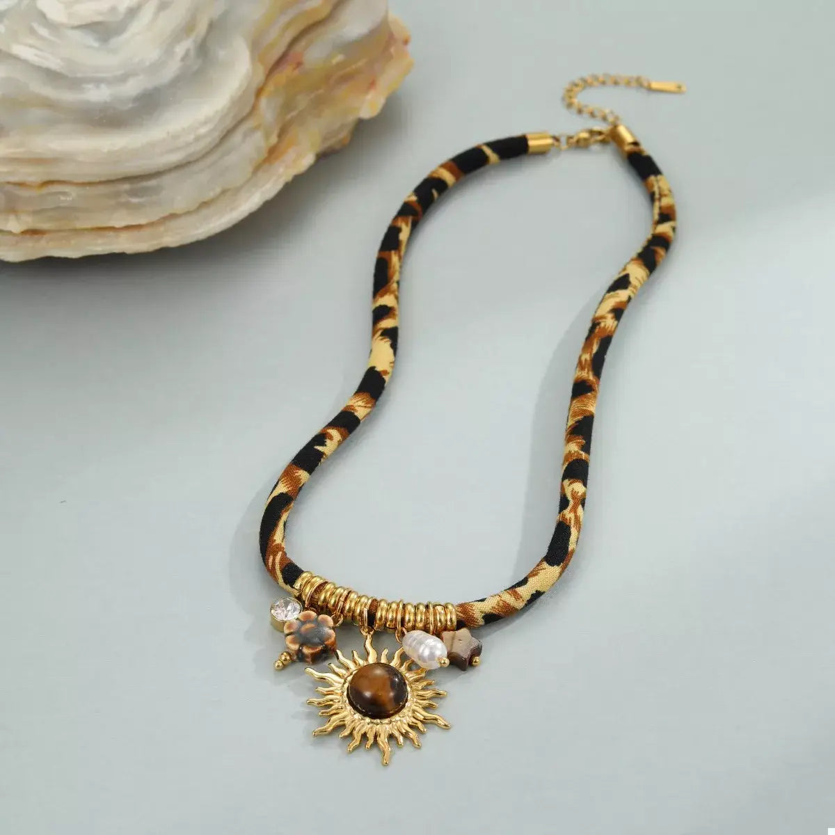 Leopard 18K Gold-Plated Necklace - Trendsi - Flyclothing LLC