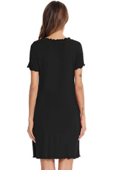 Round Neck Short Sleeve Lounge Dress - Trendsi - Flyclothing LLC