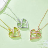 Moissanite 925 Sterling Silver Heart Necklace - Trendsi