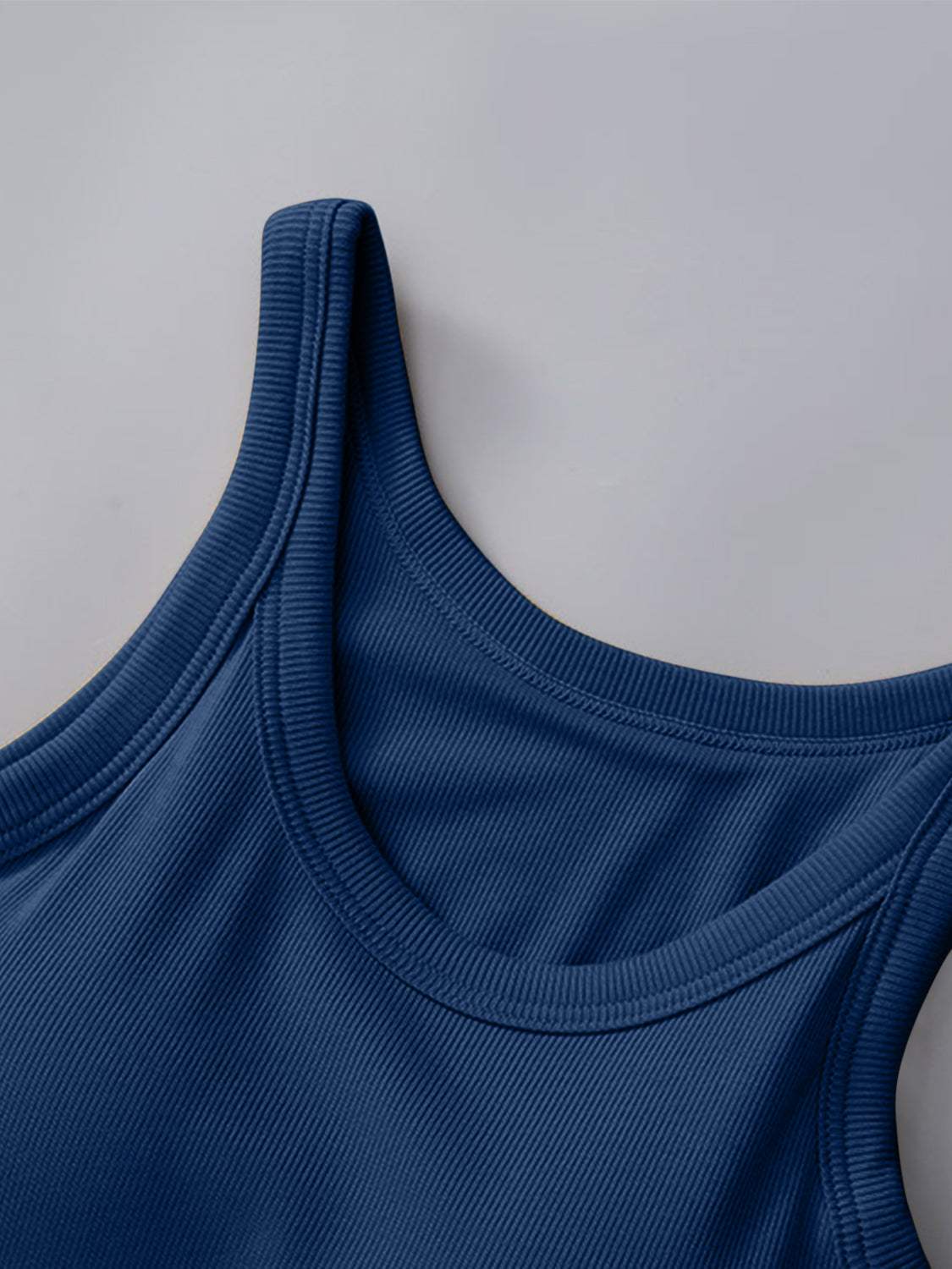 Round Neck Tank with Bra - Trendsi - Flyclothing LLC