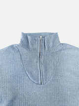 Full Size Quarter Zip Long Sleeve Top - Trendsi - Flyclothing LLC