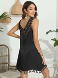 Tassel Scoop Neck Wide Strap Cover-Up - Trendsi - Flyclothing LLC