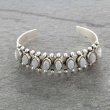 Artificial Turquoise Alloy Open Bracelet - Trendsi - Flyclothing LLC