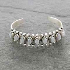 Artificial Turquoise Alloy Open Bracelet - Trendsi