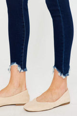 Kancan Full Size High Rise Frayed Ankle Skinny Jeans - Trendsi - Flyclothing LLC
