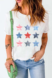 Star Round Neck Short Sleeve T-Shirt - Trendsi - Flyclothing LLC