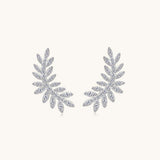 Moissanite 925 Sterling Silver Leaf Shape Stud Earrings - Trendsi - Flyclothing LLC