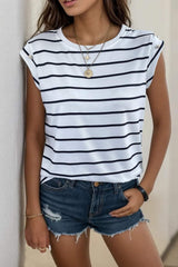 Decorative Button Round Neck T-Shirt - Trendsi - Flyclothing LLC