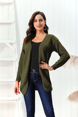 Open Front Long Sleeve Cardigan - Trendsi