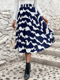 Pleated Printed Elastic Waist Skirt - Trendsi - Flyclothing LLC