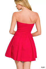 Zenana Combined Knit Tube Top Flare Mini Dress - Trendsi - Flyclothing LLC