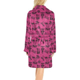 Baha Ranch Pink Cowboy Print Western Bath Robe - Baha Ranch Western Wear - Flyclothing LLC