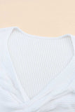 Crisscross V Neck Long Sleeve Knit Top - Trendsi - Flyclothing LLC