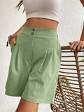 Pocketed Half Elastic Waist Shorts - Trendsi - Flyclothing LLC