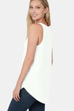 Zenana Round Neck Curved Hem Tank - Trendsi - Flyclothing LLC