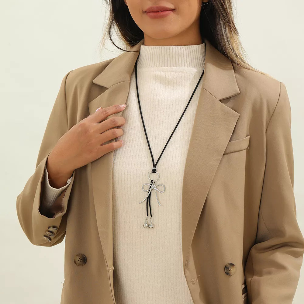 Elegant Bow Pendant Necklace - Trendsi - Flyclothing LLC