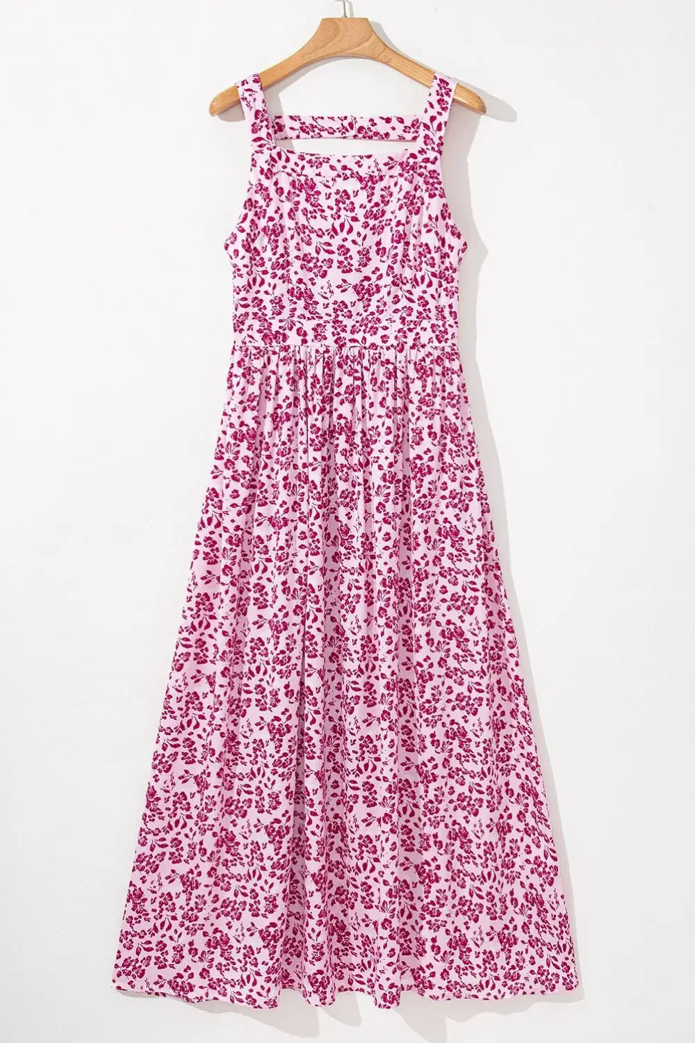 Floral Cutout Back Square Neck Maxi Dress - Trendsi - Flyclothing LLC