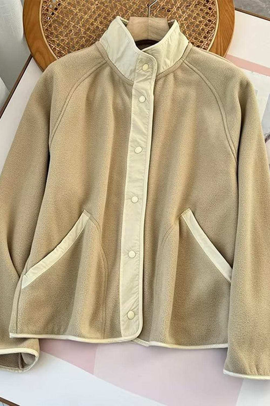 Double Take Snap Down Raglan Sleeve Jacket with Pockets - Trendsi - Flyclothing LLC
