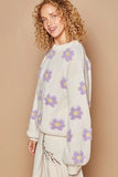 POL Daisy Pattern Drop Shoulder Sweater - Trendsi