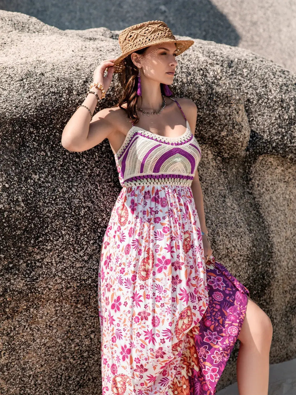 Printed Scoop Neck Cami Dress - Trendsi - Flyclothing LLC