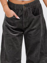 Corduroy Wide Leg Pants - Trendsi - Flyclothing LLC