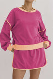 Contrast Trim Round Neck Top and Skort Set - Trendsi - Flyclothing LLC