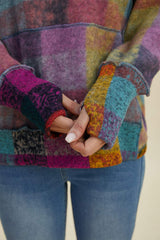 Double Take Full Size Plaid Dropped Shoulder Hoodie - Trendsi - Flyclothing LLC