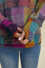 Double Take Full Size Plaid Dropped Shoulder Hoodie - Trendsi