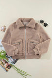 Zip Up Long Sleeve Plush Jacket - Trendsi - Flyclothing LLC