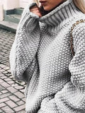 Full Size Chunky Knit Turtleneck Sweater Plus Size - Trendsi - Flyclothing LLC