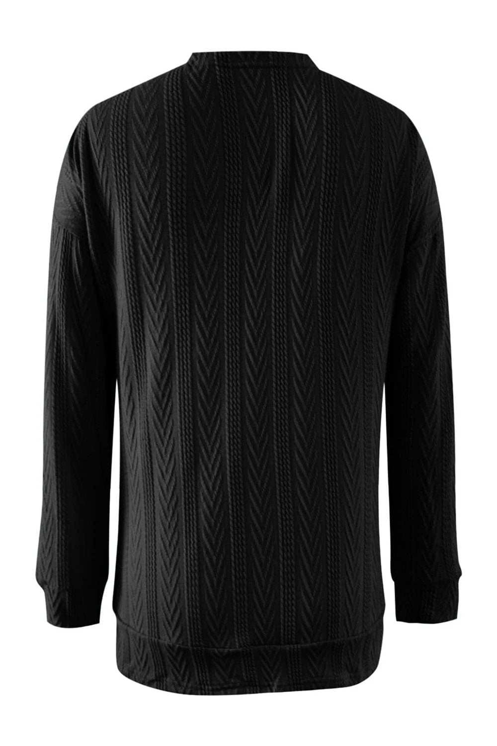 Full Size Textured Open Front Long Sleeve Cardigan - Trendsi - Flyclothing LLC