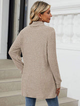 Ribbed Mock Neck Long Sleeve T-Shirt - Trendsi - Flyclothing LLC