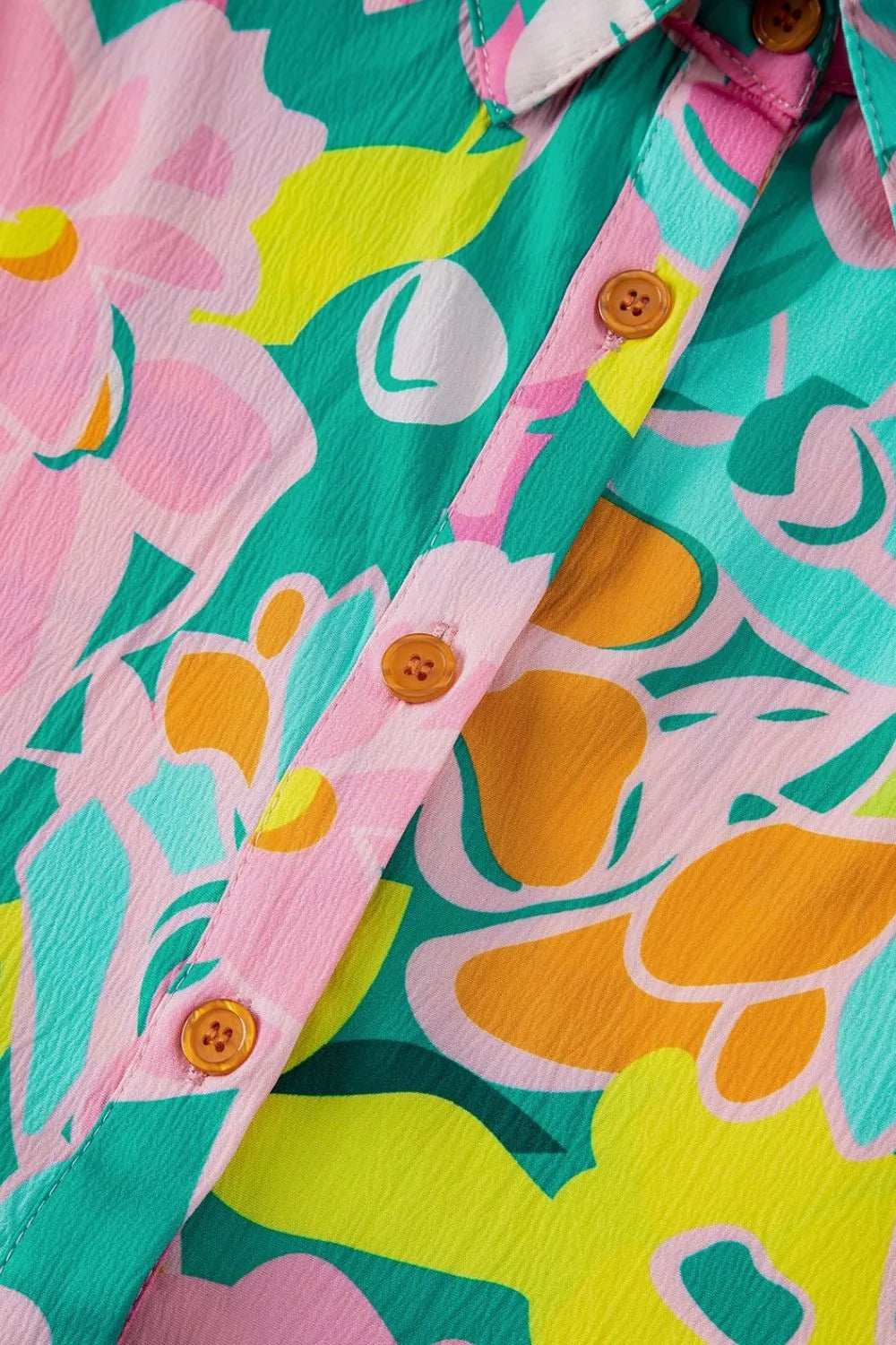 Button Down Floral Puff Sleeve Babydoll Dress - Trendsi - Flyclothing LLC