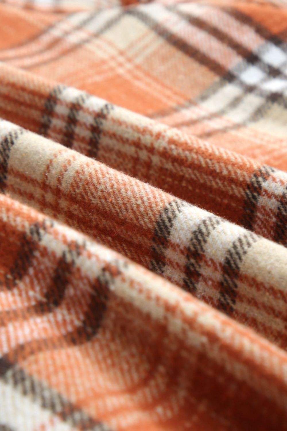 Plaid Button Up Long Sleeve Hooded Jacket - Trendsi - Flyclothing LLC