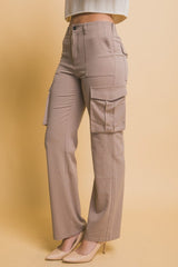 Love Tree High Rise Cargo Pants with Pockets - Trendsi
