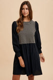 Annie Wear Tie Back Plaid Round Neck Mini Dress - Trendsi