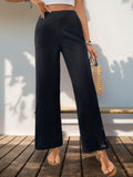 Lace Detail Wide Leg Pants - Trendsi