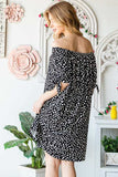 Heimish Full Size Short Sleeve Off Shoulder Animal Mini Dress Plus Size - Trendsi - Flyclothing LLC